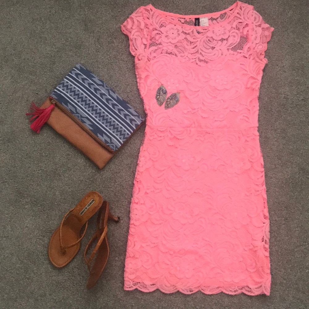 Pink lace dress